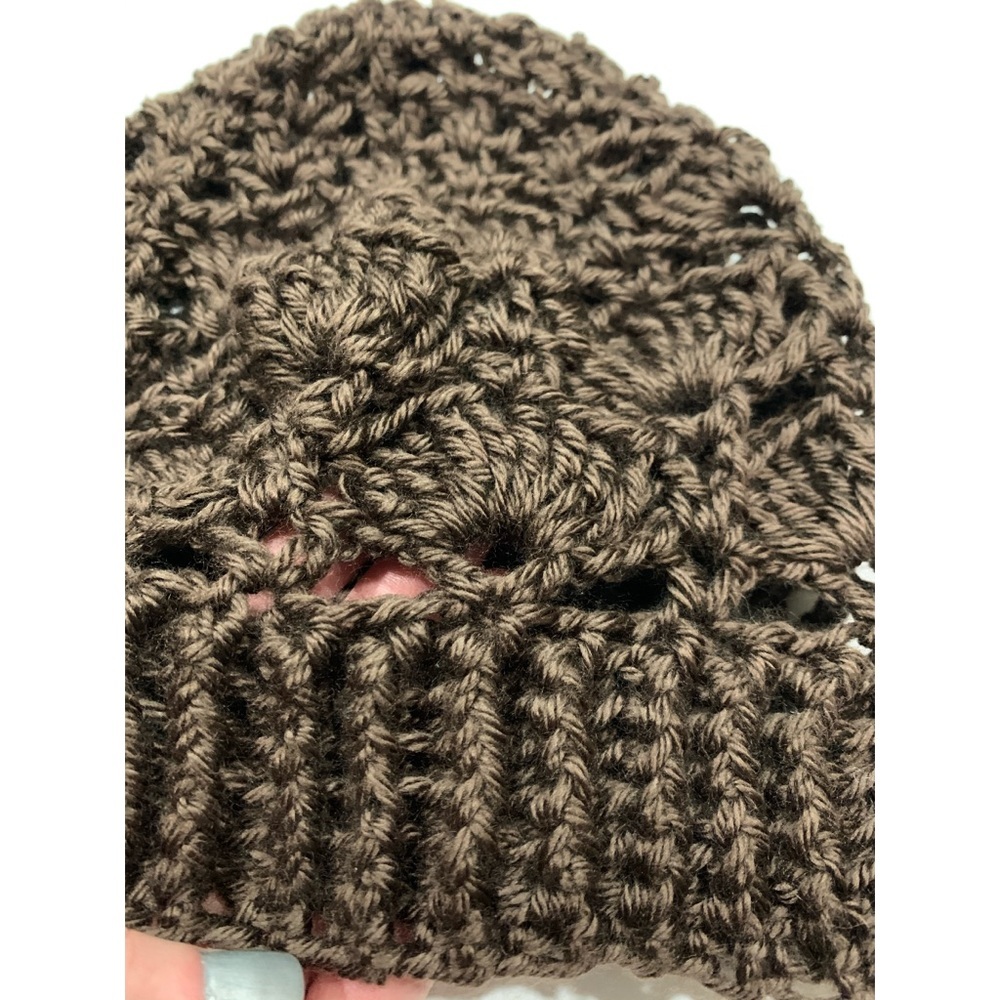 Mariposa’s Beanie Handmade Crochet Brown Adult Winter Beanie Hat Casual Preppy - Picture 2 of 5